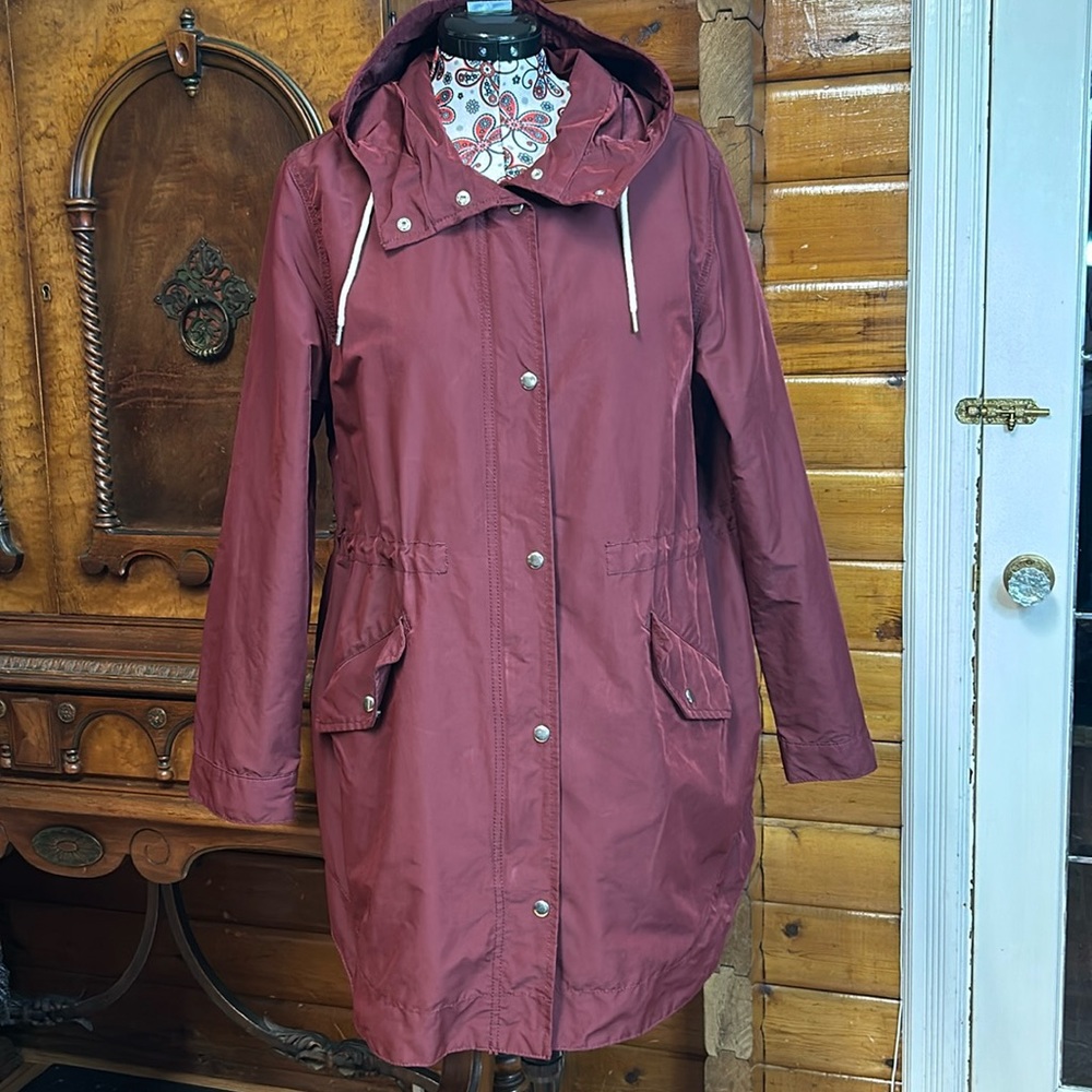 Old Navy Maroon Hooded Spring Jacket L